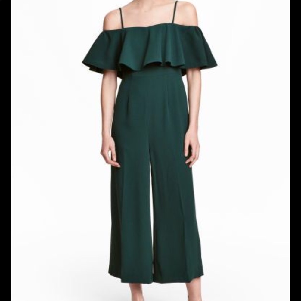 H&m forest green jumpsuit